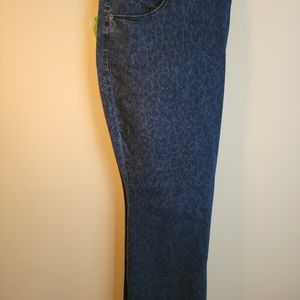 Westbound Jeans 22W S Blue with Leopard Spots NWT $44.00
